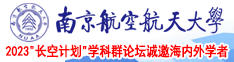 骚b毛茸茸南京航空航天大学2023“长空计划”学科群论坛诚邀海内外学者